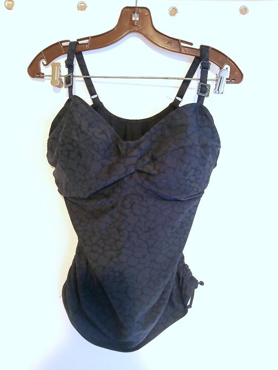 Fantasie Other - Fantasie Black Ruched Underwire Tankini Top 38F Boho Chic Swimwear Resortwear